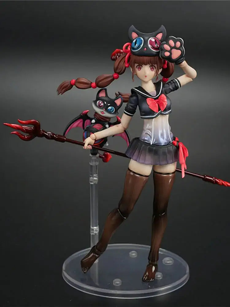 1/12 Intern Witch Japanese Kawaii Female Soldier Nana Doll Replaceable Face Model 6" Full Set Collectible Female Action Figure