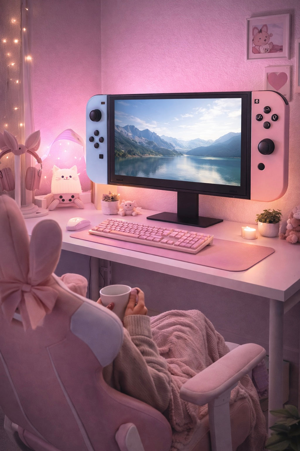 Custom Joy-Con Wall Decor for TV – Handcrafted Gaming Setup Display