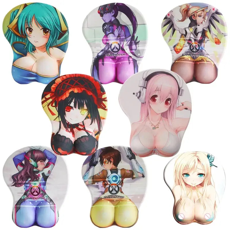 16Types New Gaming Mouse Pad Cute Girls Pattern Creative Design 3D Silicone Mouse Pad Creative Wrist Rest Support Freeship
