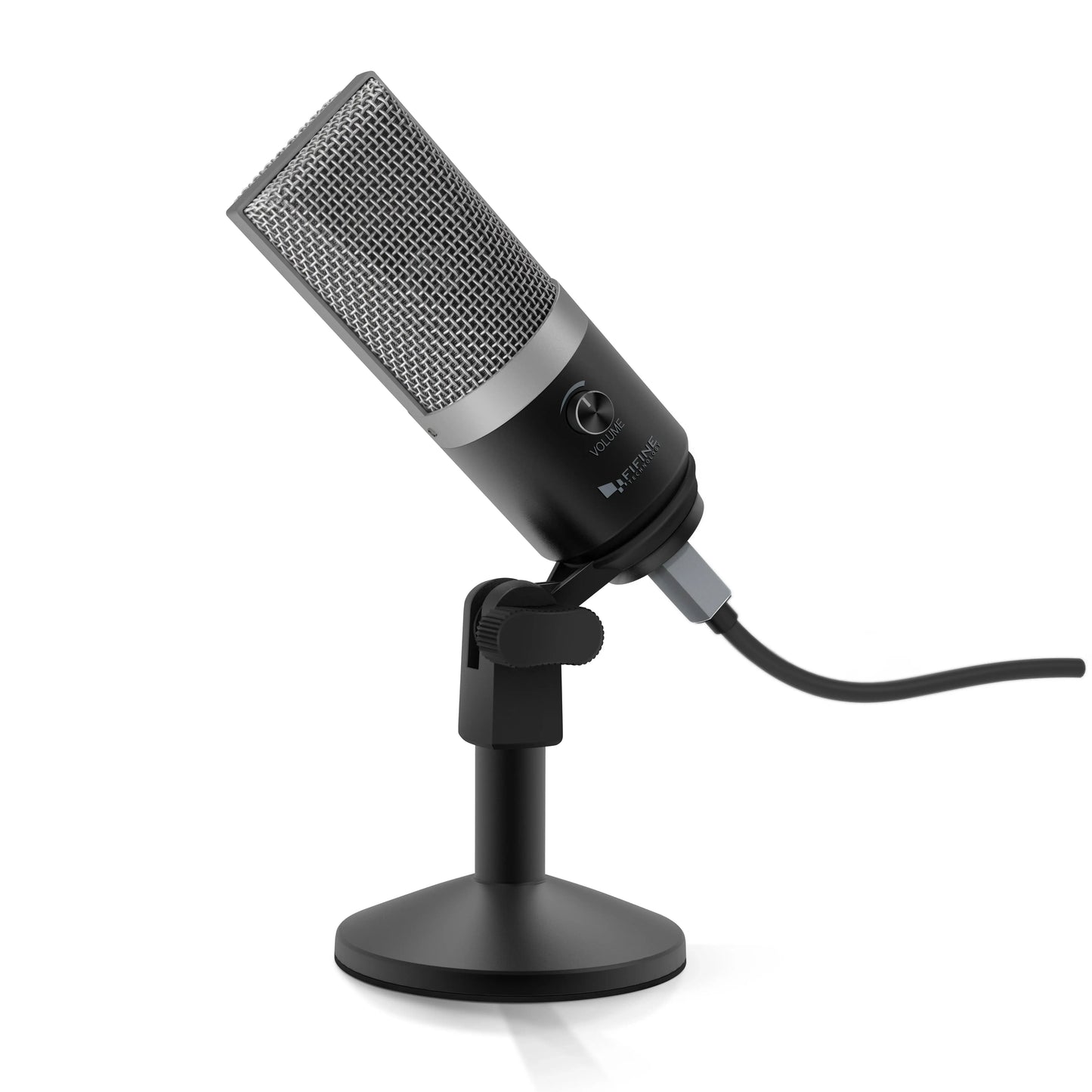 a microphone on a stand on a white background