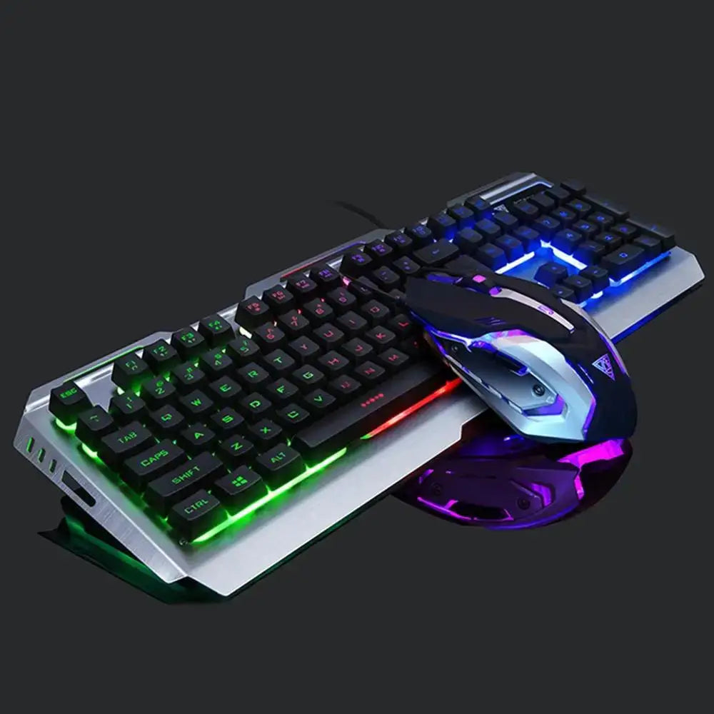 VKTECH 104 keys Gaming Mechanical Keyboard Mouse Set USB Wired Ergonomic RGB Backlight Keyboard Mice Combo For Laptop Desktop PC