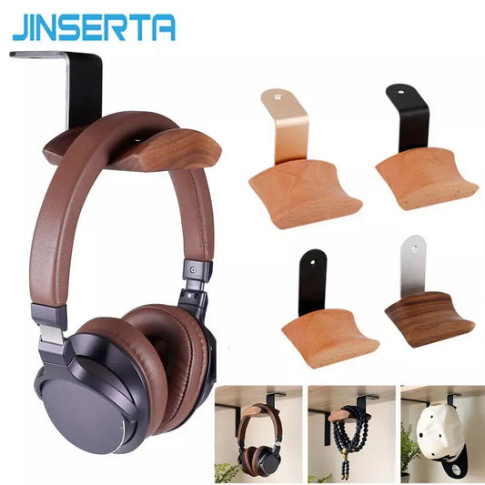 Real Wood Headphones' Stand Universal Headphone Headset Hanger Wall Hook Earphone Holder Display Shelf PC Gaming Accessories