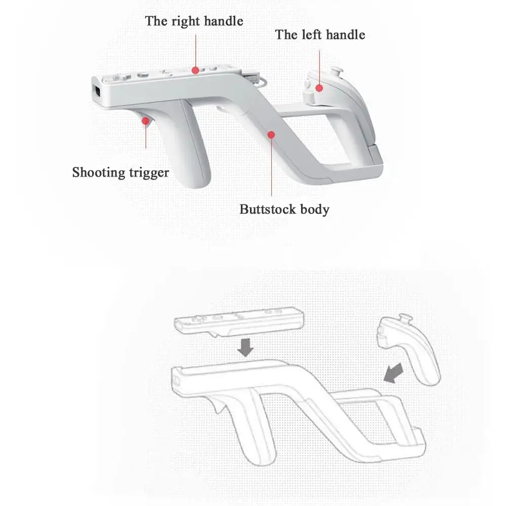 2 Pcs Zapper Gun For Nintendo Wii Remote right left Controller wii Zapper Gun Gaming Accessories