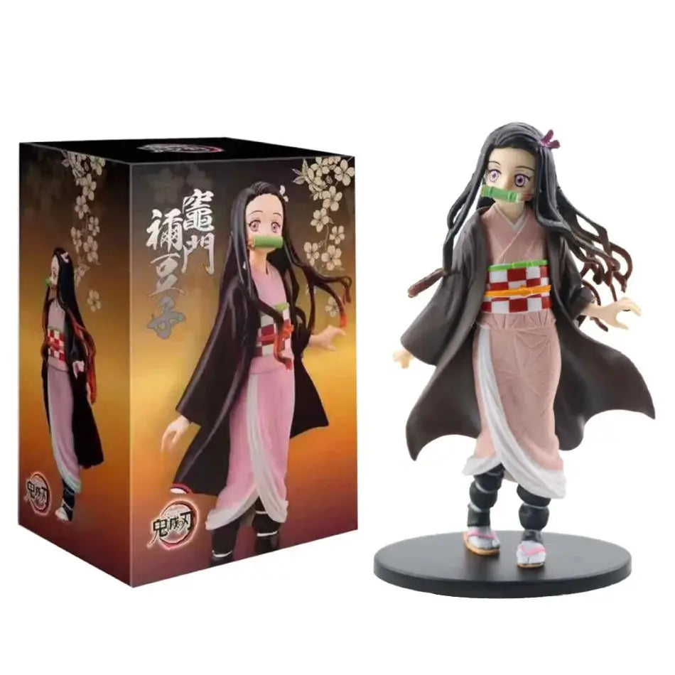 Demon Slayer Kimetsu no Yaiba figure Kamado Tanjirou Action Figure Agatsuma Zenitsu Nezuko Warrior PVC Model Toys