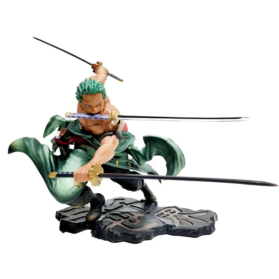 One Piece Action Figure Three-Knife Fighting Skill Roronoa Zoro Model Decorations PVC Toy Gift