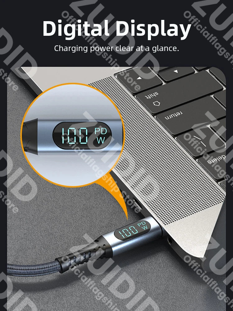 USB4 Type-C Cable 40Gbps – 240W Fast Charging & Data Transfer