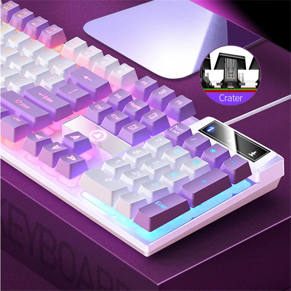 1pc K500 Gaming Mechanical Keyboard 104 Keys Gaming Keyboard Backlit Desktop Computer Keyboard for Desktop Laptop PC Gamers