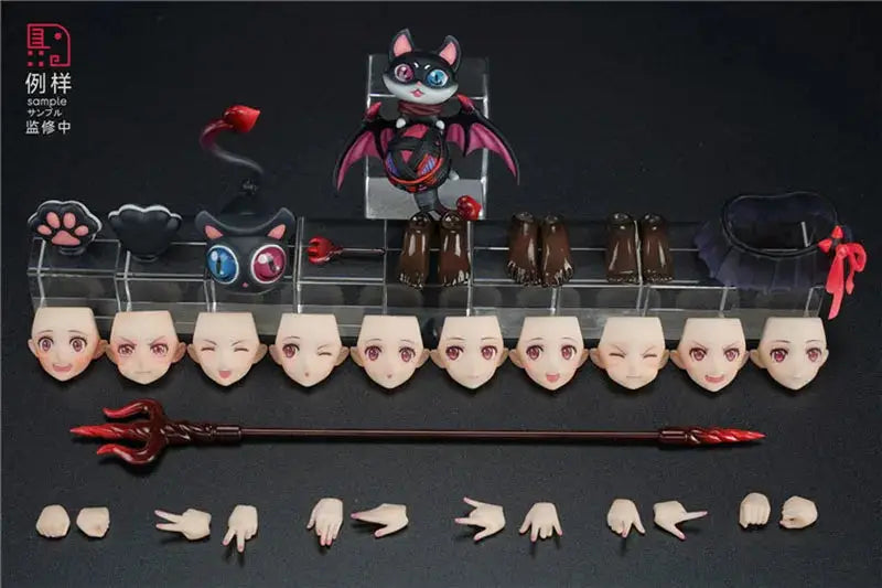 1/12 Intern Witch Japanese Kawaii Female Soldier Nana Doll Replaceable Face Model 6" Full Set Collectible Female Action Figure