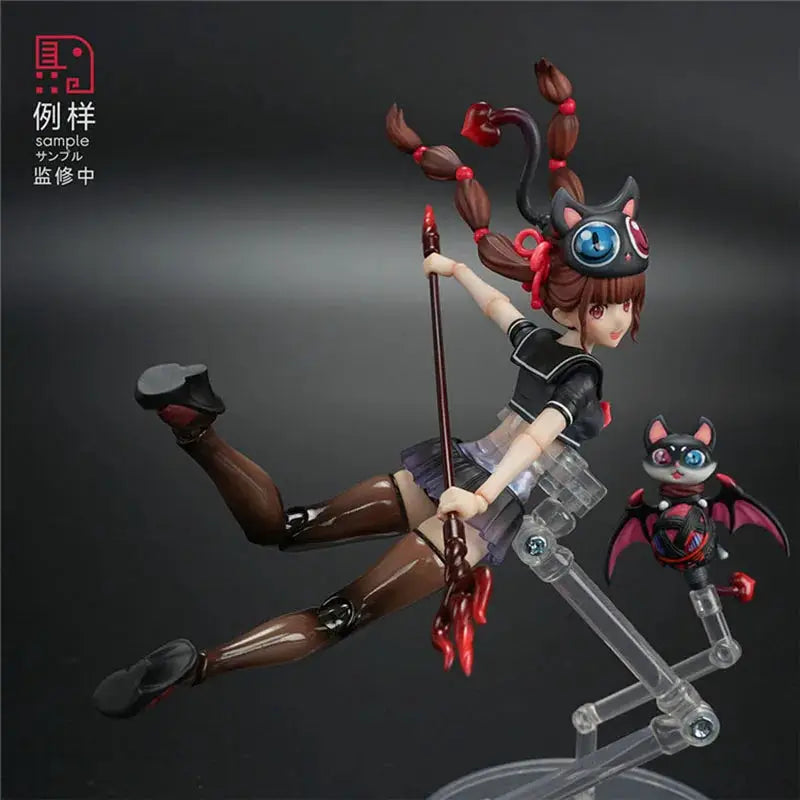 1/12 Intern Witch Japanese Kawaii Female Soldier Nana Doll Replaceable Face Model 6" Full Set Collectible Female Action Figure