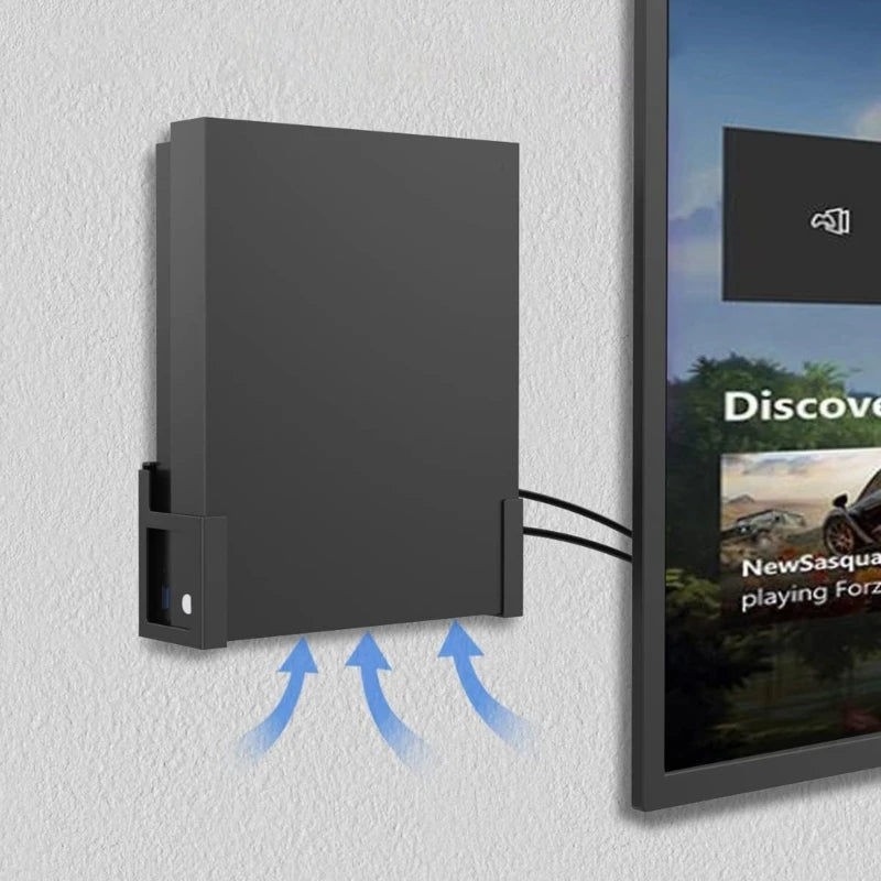 Wall Mount for XB One X Game Console Vertical Metal Wall Display Shelf Space-saving Bracket Holder Gaming Accessory