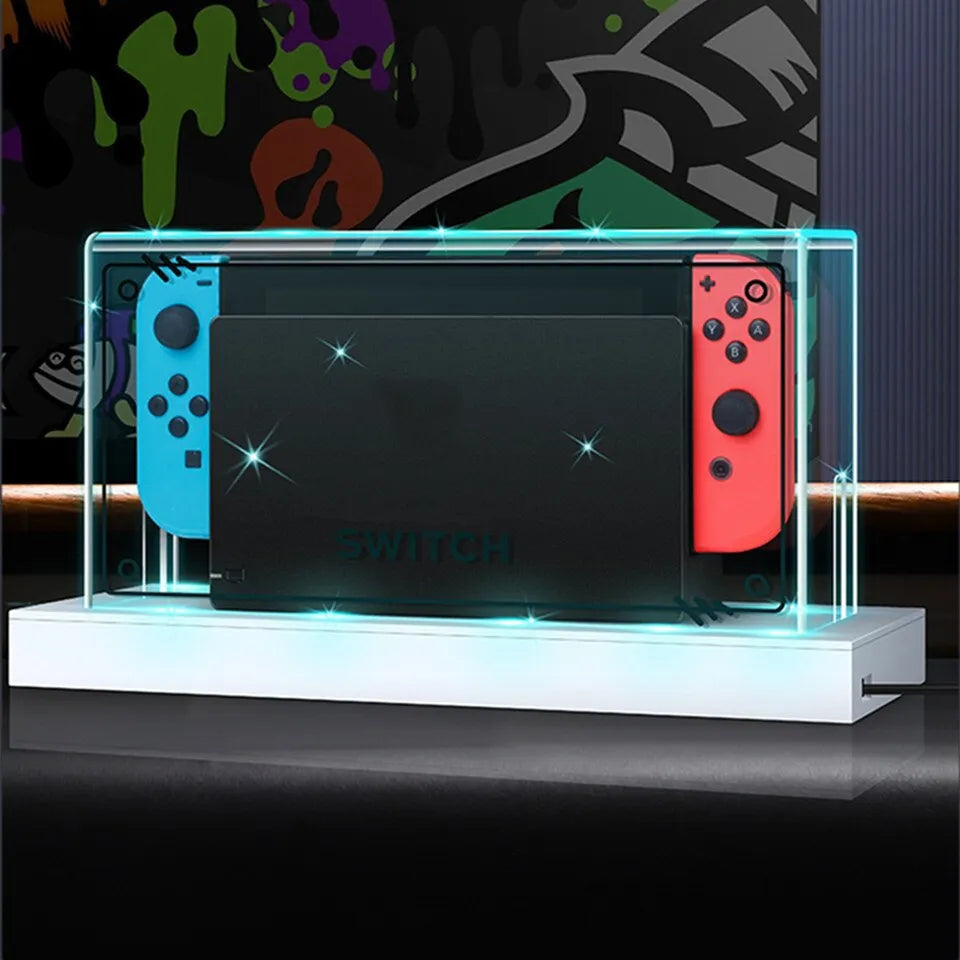 YLW RGB Base Clear Dust Cover for Nintendo Switch Oled Protection Cover Protective Sleeve Acrylic Display Shell Game Accessories
