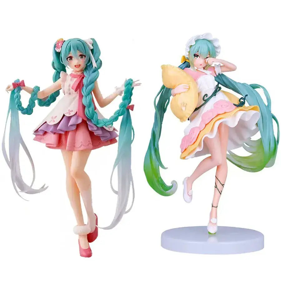 20CM New Hatsune Miku Action Figure Miku Collection Model Pink Sakura Kawaiii Doll Collectible Model Toys Cake Decor