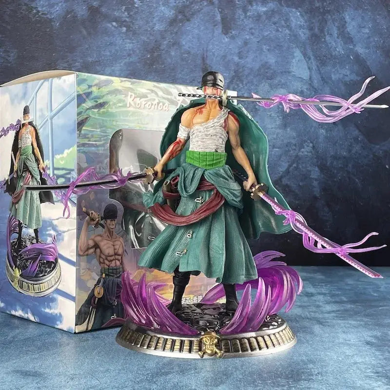New One Piece Figure Bath Blood Roronoa Zoro PVC 21cm Action Figure Collection Exquisite Model Birthday Gifts Figurine