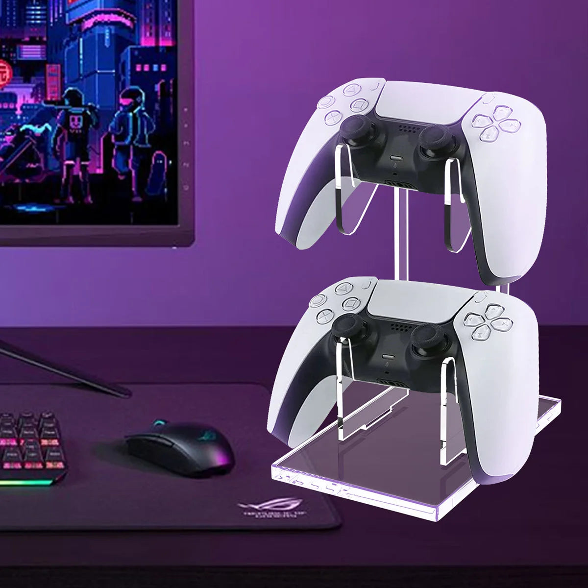 Universal Dual Layer Console & Controller Stand – Compatible with PS5, PS4, Switch & Xbox