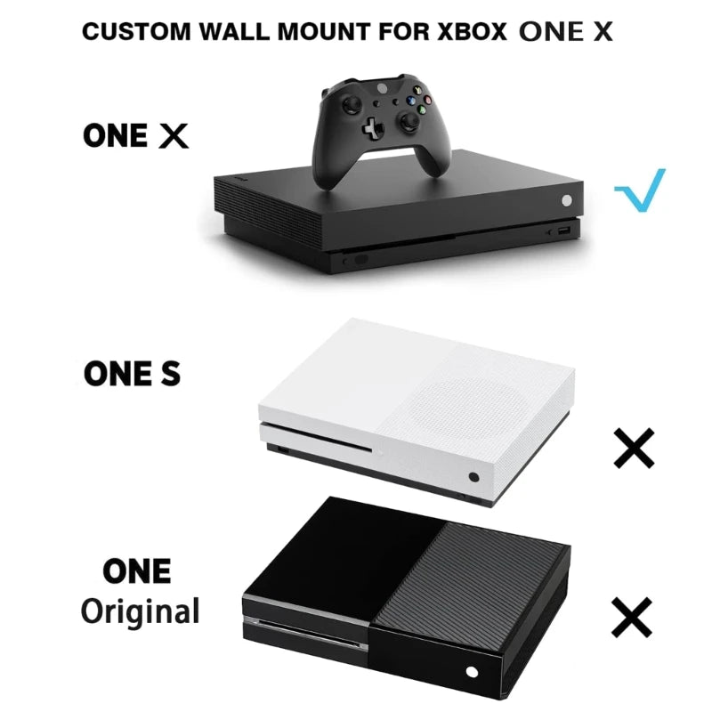 Wall Mount for XB One X Game Console Vertical Metal Wall Display Shelf Space-saving Bracket Holder Gaming Accessory