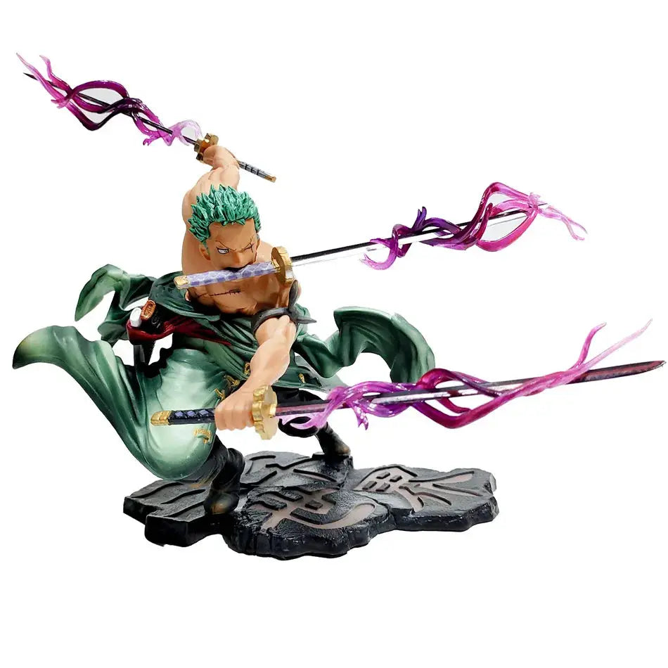 One Piece Action Figure Three-Knife Fighting Skill Roronoa Zoro Model Decorations PVC Toy Gift