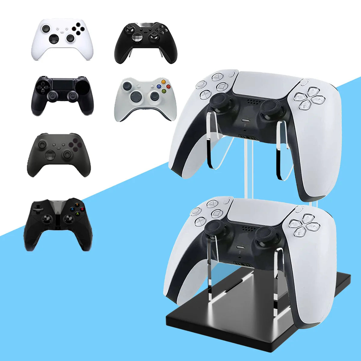 Universal Dual Layer Console & Controller Stand – Compatible with PS5, PS4, Switch & Xbox
