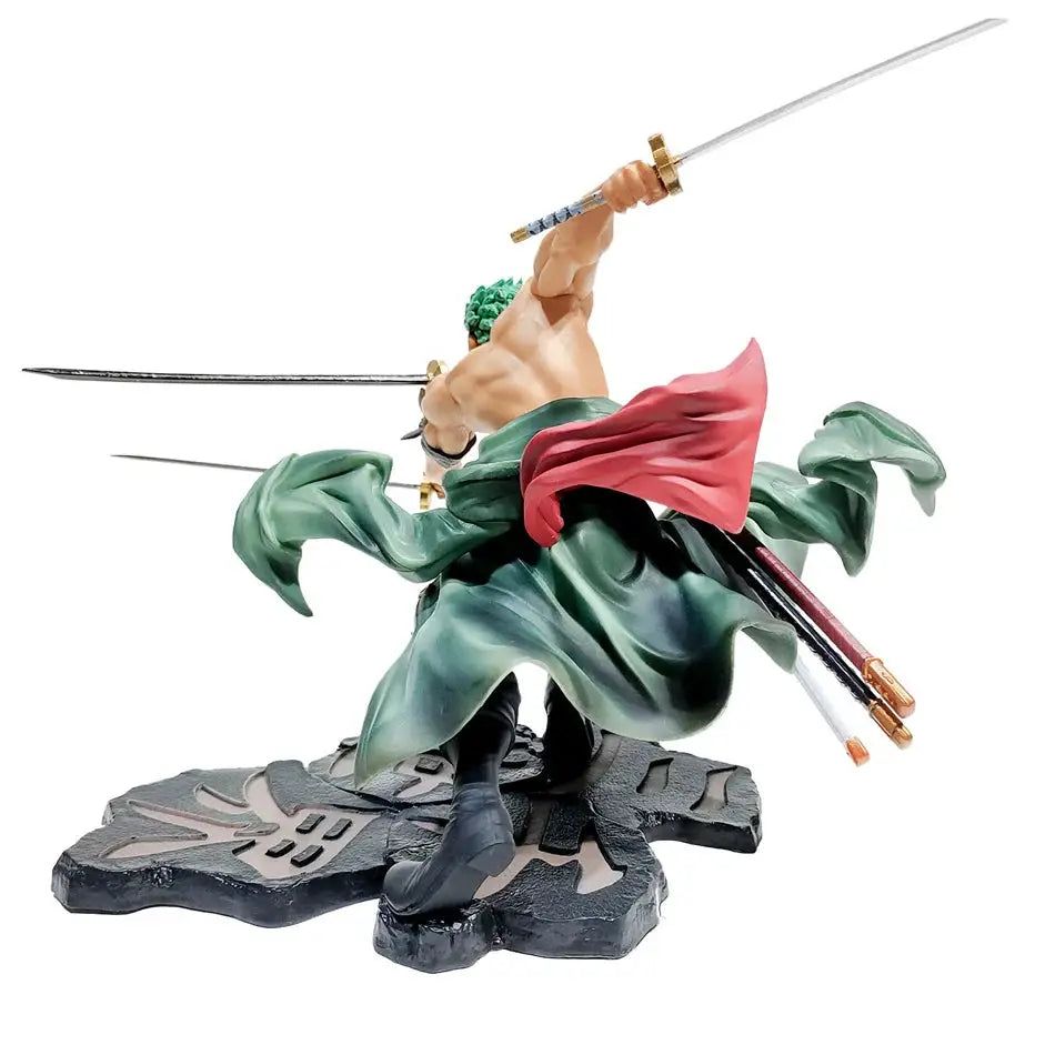 One Piece Action Figure Three-Knife Fighting Skill Roronoa Zoro Model Decorations PVC Toy Gift