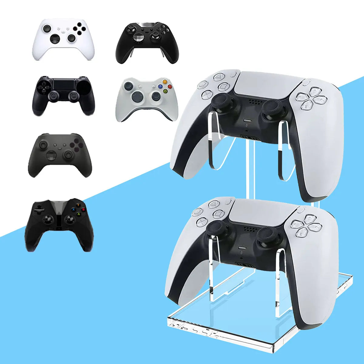 Universal Dual Layer Console & Controller Stand – Compatible with PS5, PS4, Switch & Xbox