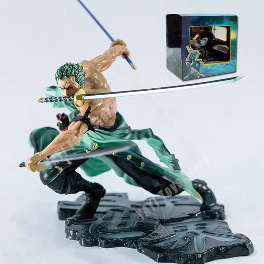 Hot One Piece 10cm Figure GK Roronoa Zoro Three-blade Sa-maximum Manga Statue Action Figure Collection Model Kid Toy