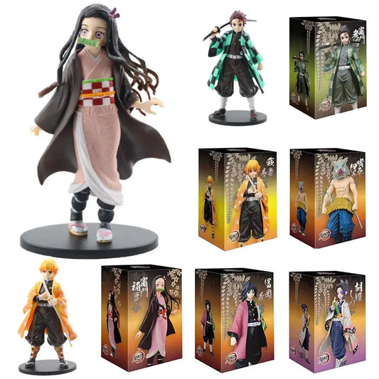 Demon Slayer Kimetsu no Yaiba figure Kamado Tanjirou Action Figure Agatsuma Zenitsu Nezuko Warrior PVC Model Toys