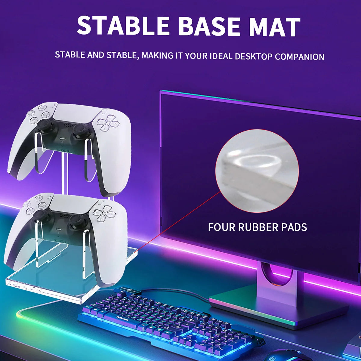 Universal Dual Layer Console & Controller Stand – Compatible with PS5, PS4, Switch & Xbox